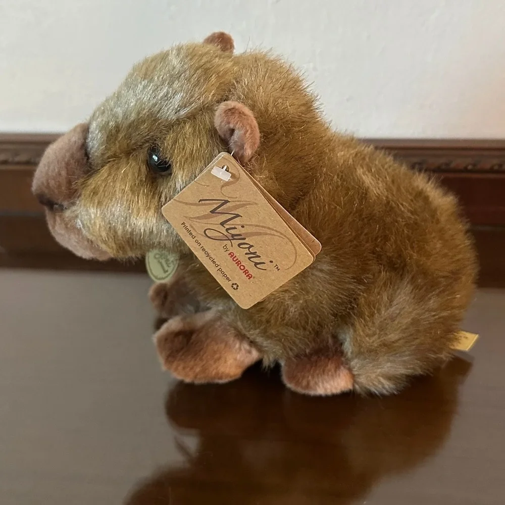 Aurora Miyoni Capybara Plush Realistic Stuffed Animal Brown 8 Inch NWT